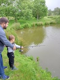 Finley Rich - age 4 fishing with dad